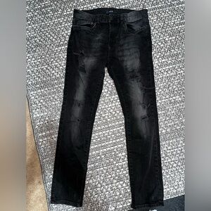 Aero | Men's Black Distressed Skinny Jeans